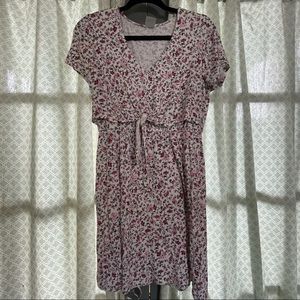 Front Tie-Knot Floral Dress